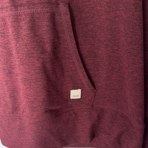 Vuori Red/Burgundy Hoodie Classic Knit Sweatshirt - Picture 2 of 5